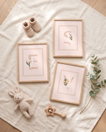 Set 6 Quadri Personalizzati - Iniziale, Animali e Versetti Biblici
