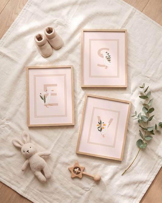 Set 6 Quadri Personalizzati - Iniziale, Animali e Versetti Biblici