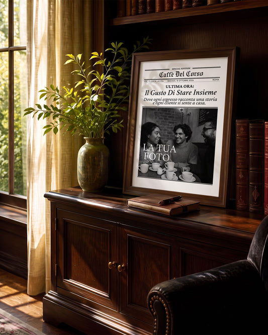 Quadro Prima Pagina Giornale Personalizzato per Aziende e Locali