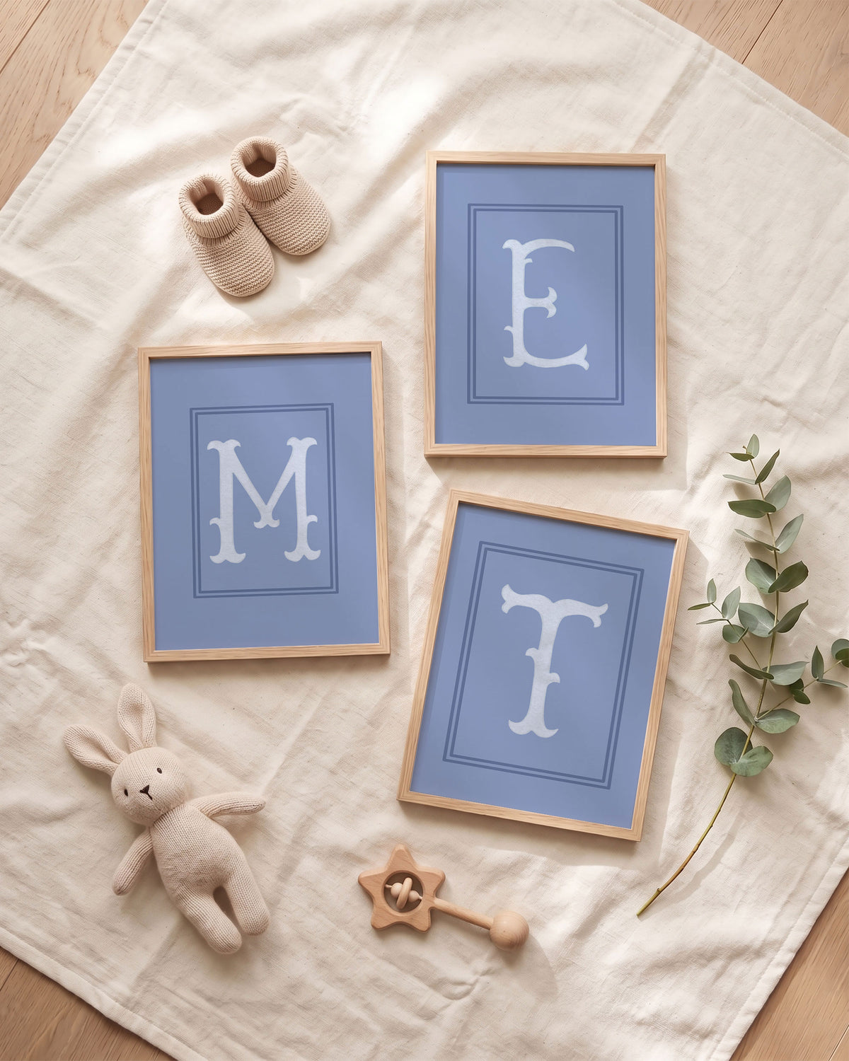 Set 6 Quadri Personalizzati - Iniziale, Animali e Versetti Biblici
